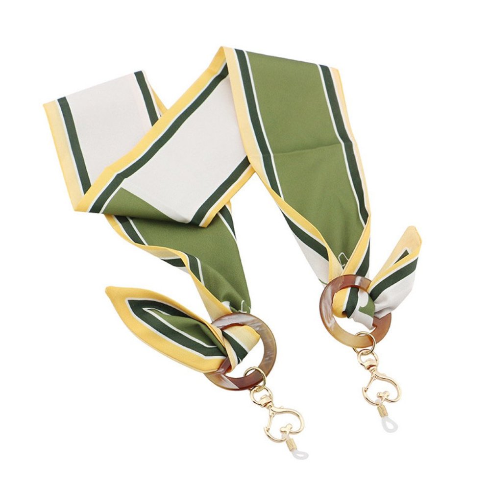 NEW  Silky Satin Retro Vibe Print Scarf Glasses Sunglasses Mask Chain Holder